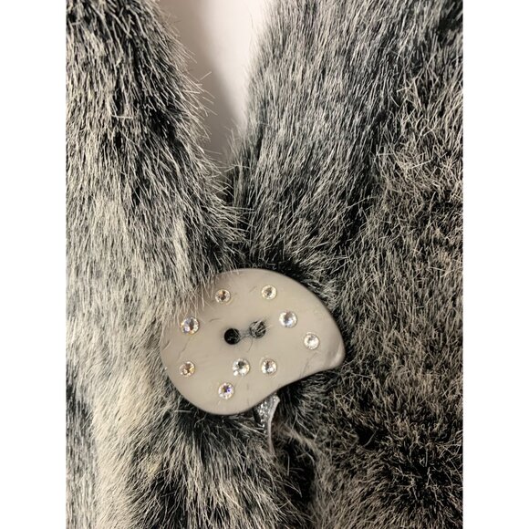 Silk & Sable Gray Faux Fur Wrap Stole 100"x 12.5" Winter Scarf Elegant RD10168 - Picture 8 of 8